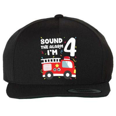 Fire Truck 4th Birthday Boy Firefighter 4 Year Old Wool Snapback Cap