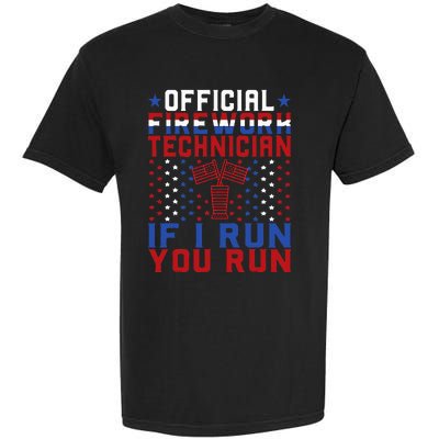 Firework Technician 4th Of July Funny USA Pyro Technician Garment-Dyed Heavyweight T-Shirt