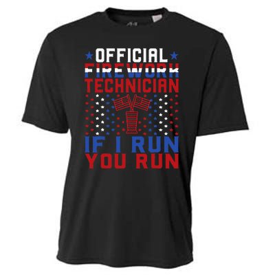 Firework Technician 4th Of July Funny USA Pyro Technician Cooling Performance Crew T-Shirt