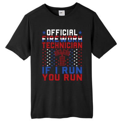 Firework Technician 4th Of July Funny USA Pyro Technician Tall Fusion ChromaSoft Performance T-Shirt