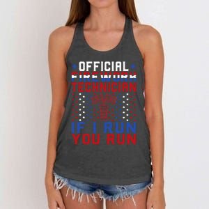 Firework Technician 4th Of July Funny USA Pyro Technician Women's Knotted Racerback Tank