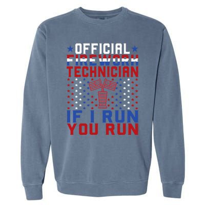 Firework Technician 4th Of July Funny USA Pyro Technician Garment-Dyed Sweatshirt