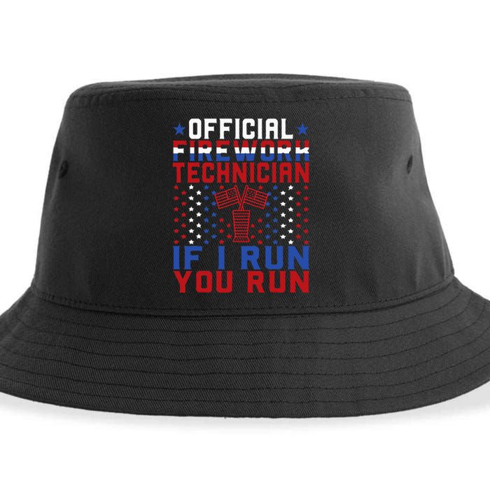 Firework Technician 4th Of July Funny USA Pyro Technician Sustainable Bucket Hat