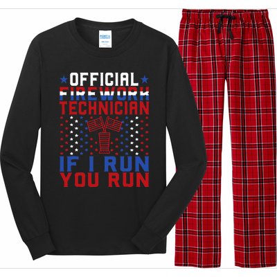 Firework Technician 4th Of July Funny USA Pyro Technician Long Sleeve Pajama Set