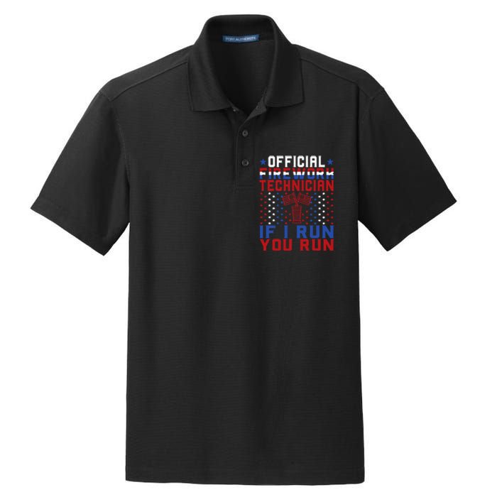 Firework Technician 4th Of July Funny USA Pyro Technician Dry Zone Grid Polo