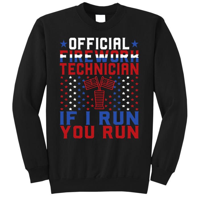 Firework Technician 4th Of July Funny USA Pyro Technician Tall Sweatshirt