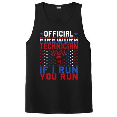 Firework Technician 4th Of July Funny USA Pyro Technician PosiCharge Competitor Tank