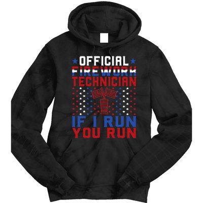 Firework Technician 4th Of July Funny USA Pyro Technician Tie Dye Hoodie