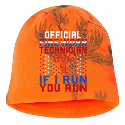 Firework Technician 4th Of July Funny USA Pyro Technician Kati - Camo Knit Beanie