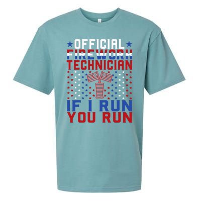 Firework Technician 4th Of July Funny USA Pyro Technician Sueded Cloud Jersey T-Shirt