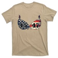 Funny Trump 45 47 Pin.K Bra Usa Flag Vintage T-Shirt