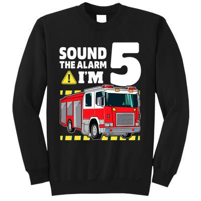 Fire Truck 5 Year Old Firefighter 5th Birthday Boy Five Sweatshirt