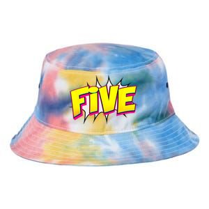 Five Text 5 Year Old Gift 5th Birthday Fifth Boy Tie Dye Newport Bucket Hat