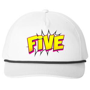 Five Text 5 Year Old Gift 5th Birthday Fifth Boy Snapback Five-Panel Rope Hat