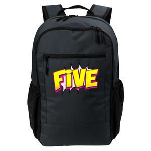 Five Text 5 Year Old Gift 5th Birthday Fifth Boy Daily Commute Backpack