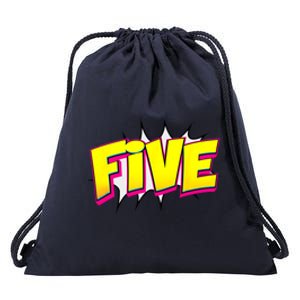 Five Text 5 Year Old Gift 5th Birthday Fifth Boy Drawstring Bag