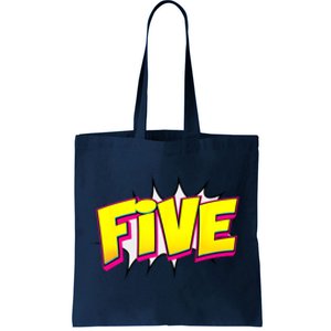 Five Text 5 Year Old Gift 5th Birthday Fifth Boy Tote Bag