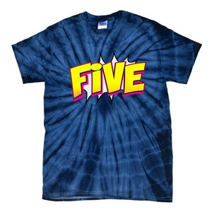 Five Text 5 Year Old Gift 5th Birthday Fifth Boy Tie-Dye T-Shirt