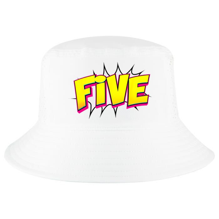 Five Text 5 Year Old Gift 5th Birthday Fifth Boy Cool Comfort Performance Bucket Hat