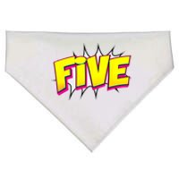 Five Text 5 Year Old Gift 5th Birthday Fifth Boy USA-Made Doggie Bandana