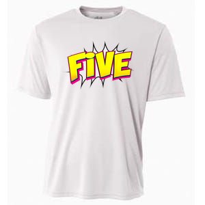 Five Text 5 Year Old Gift 5th Birthday Fifth Boy Cooling Performance Crew T-Shirt