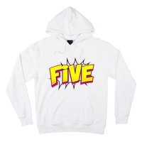 Five Text 5 Year Old Gift 5th Birthday Fifth Boy Hoodie