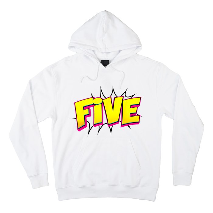 Five Text 5 Year Old Gift 5th Birthday Fifth Boy Hoodie