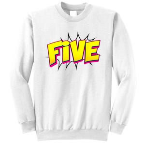 Five Text 5 Year Old Gift 5th Birthday Fifth Boy Sweatshirt