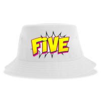 Five Text 5 Year Old Gift 5th Birthday Fifth Boy Sustainable Bucket Hat