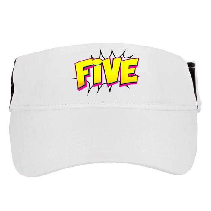 Five Text 5 Year Old Gift 5th Birthday Fifth Boy Adult Drive Performance Visor