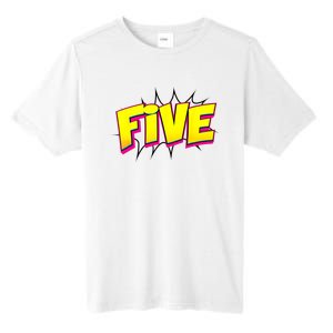 Five Text 5 Year Old Gift 5th Birthday Fifth Boy Tall Fusion ChromaSoft Performance T-Shirt