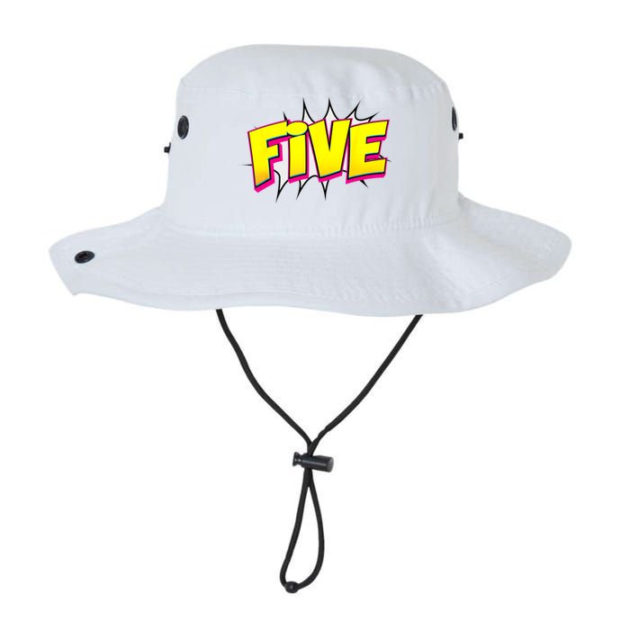 Five Text 5 Year Old Gift 5th Birthday Fifth Boy Legacy Cool Fit Booney Bucket Hat