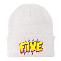 Five Text 5 Year Old Gift 5th Birthday Fifth Boy Knit Cap Winter Beanie