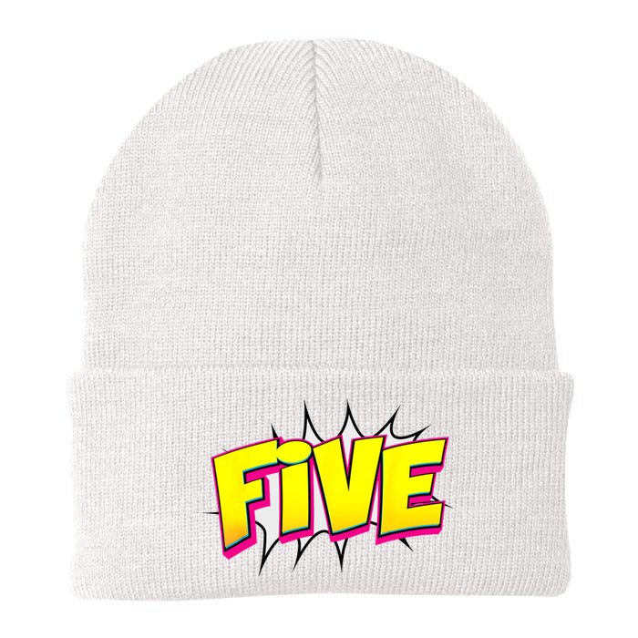 Five Text 5 Year Old Gift 5th Birthday Fifth Boy Knit Cap Winter Beanie