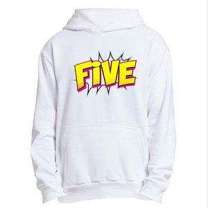 Five Text 5 Year Old Gift 5th Birthday Fifth Boy Urban Pullover Hoodie