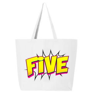 Five Text 5 Year Old Gift 5th Birthday Fifth Boy 25L Jumbo Tote