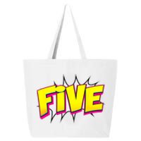 Five Text 5 Year Old Gift 5th Birthday Fifth Boy 25L Jumbo Tote