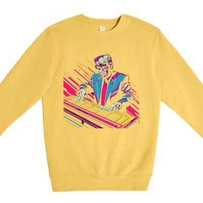 Funny Trump 80S Synth Keyboard Premium Crewneck Sweatshirt