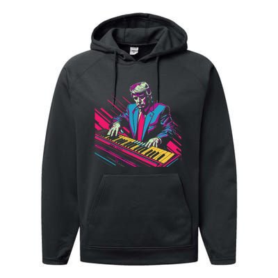 Funny Trump 80S Synth Keyboard Performance Fleece Hoodie