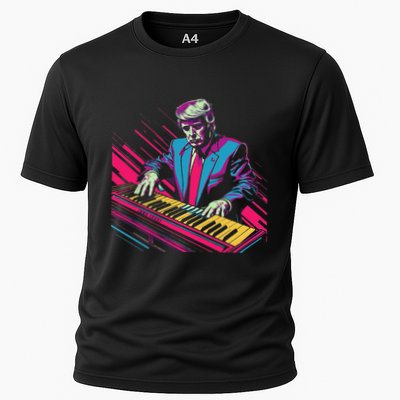 Funny Trump 80S Synth Keyboard Cooling Performance Crew T-Shirt
