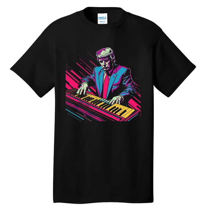 Funny Trump 80S Synth Keyboard Tall T-Shirt