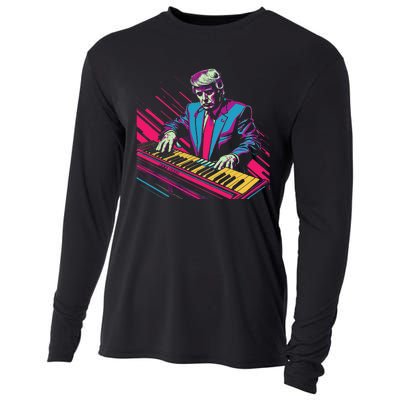 Funny Trump 80S Synth Keyboard Cooling Performance Long Sleeve Crew