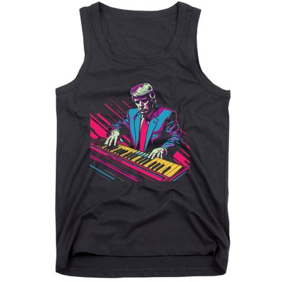 Funny Trump 80S Synth Keyboard Tank Top