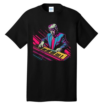 Funny Trump 80S Synth Keyboard Tall T-Shirt