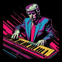 Funny Trump 80S Synth Keyboard Drawstring Bag