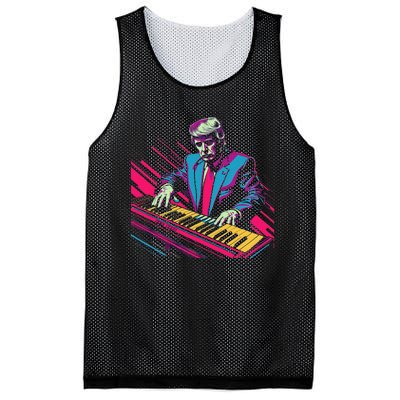 Funny Trump 80S Synth Keyboard Mesh Reversible Basketball Jersey Tank