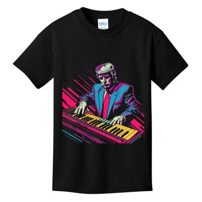 Funny Trump 80S Synth Keyboard Kids T-Shirt