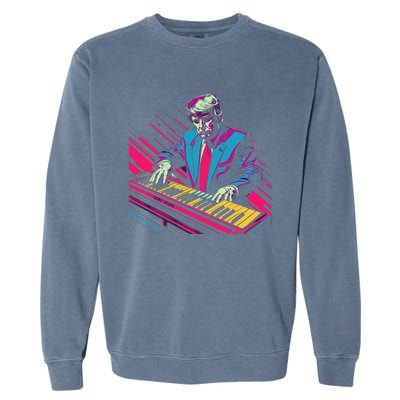 Funny Trump 80S Synth Keyboard Garment-Dyed Sweatshirt