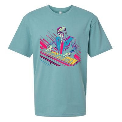 Funny Trump 80S Synth Keyboard Sueded Cloud Jersey T-Shirt