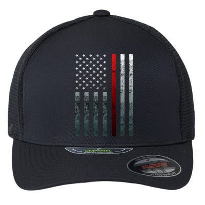 Firefighter Thin American Flag Fire Cool Gift Flexfit Unipanel Trucker Cap